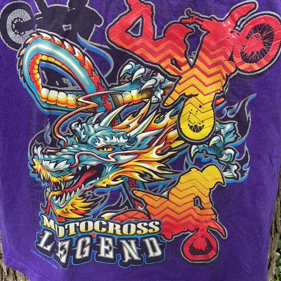 GWP Sport Motorcross Legend Purple Short Sleeves Tee Motorcycle Dragon XS (4/5) - Picture 6 of 8